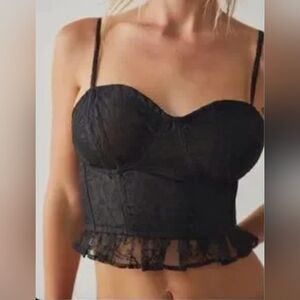 Free People Now or Never Black Corset Top